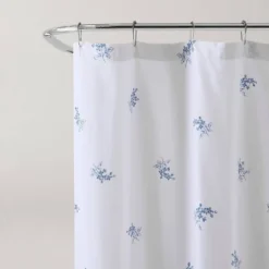 72"x72" Flora Shower Curtain Blue - Laura Ashley