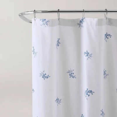 72"x72" Flora Shower Curtain Blue - Laura Ashley