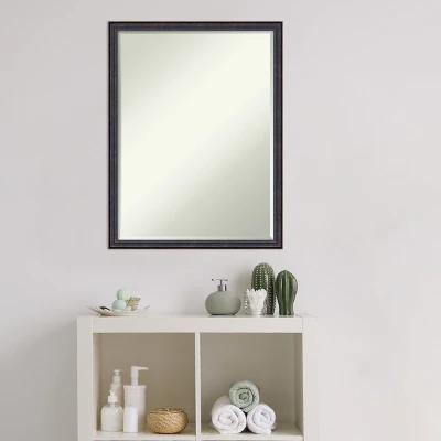 Amanti Art Dark Bronze Scoop Petite Bevel Wood Bathroom Wall Mirror 25.5 X 19.5 In. - Image 7