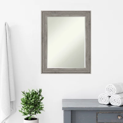 Amanti Art Regis Barnwood Grey Petite Bevel Wood Bathroom Wall Mirror 28.5 X 22.5 In. - Image 7