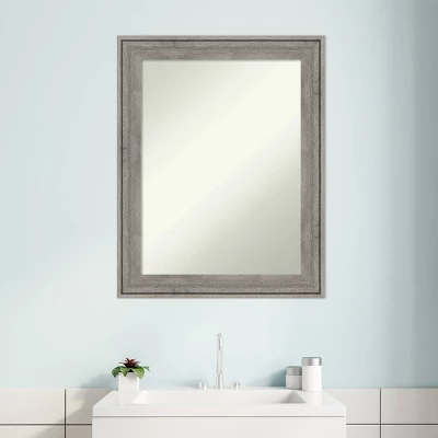 23" X 29" Non-Beveled Regis Barnwood Gray Wood Bathroom Wall Mirror - Amanti Art - Image 7