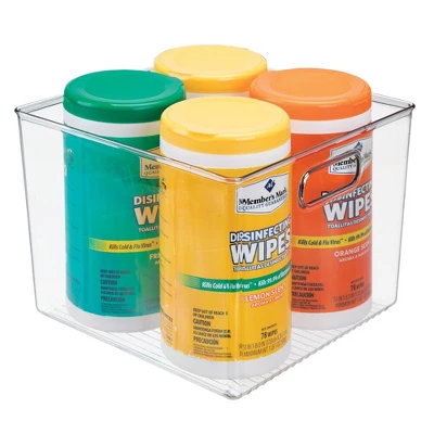 MDesign Plastic Bathroom Storage Bin Tote With Handles - Image 2