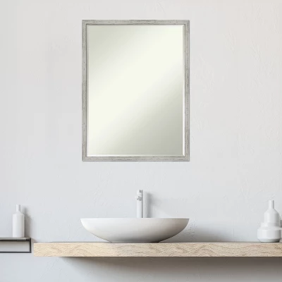 Amanti Art Shiplap White Narrow Petite Bevel Wood Bathroom Wall Mirror 25 X 19 In. - Image 9