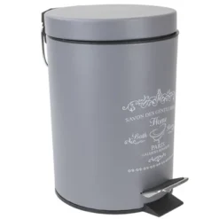Home Basics Paris 3 Liter Waste Bin, Grey