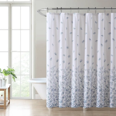 72"x72" Flora Shower Curtain Blue - Laura Ashley - Image 5