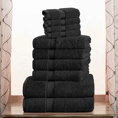 Premium Cotton 800 GSM Heavyweight Plush Luxury 10 Piece Bathroom Towel Set By Blue Nile Mills