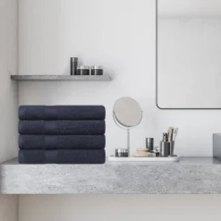 Modern Solid Classic Premium Luxury Cotton 4 Piece Bath Towel Set By Blue Nile Mills