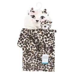 Hudson Baby Unisex Baby Plush Bathrobe And Toy Set, Leopard, One Size