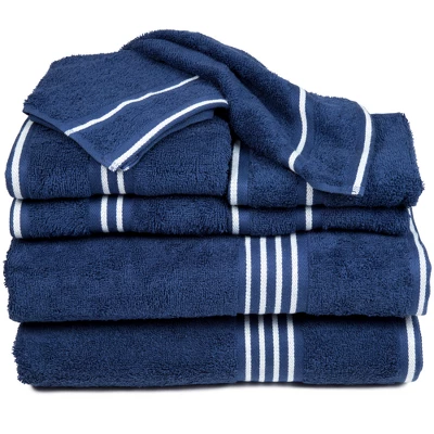 8pc Striped Bath Towel Set - Yorkshire Home - Image 10