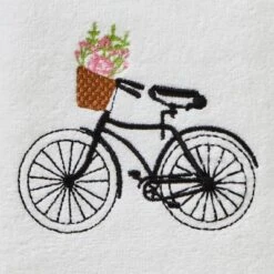 2pk Flower Basket Bike Hand Towel Set White - SKL Home