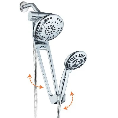 Aquabar High Pressure Luxury Three-Way Rain/Handheld Shower Head Combo Chrome - AquaDance