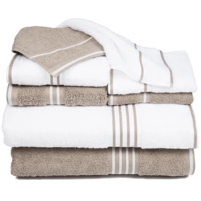 8pc Striped Bath Towel Set - Yorkshire Home - Image 11