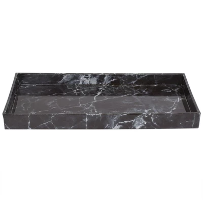 Home Basics Faux Marble Vanity Tray, Black - Image 2