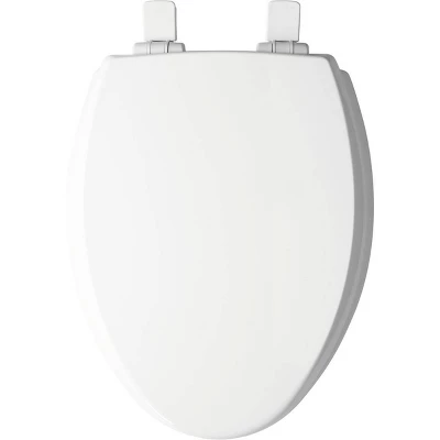 Kendall Never Loosens Elongated Enameled Wood Toilet Seat With Easy Clean And Slow Close Hinge White - Mayfair By Bemis