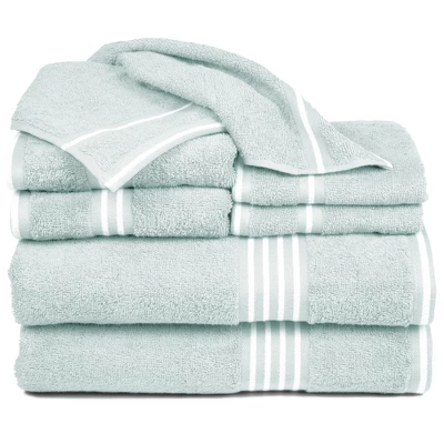 8pc Striped Bath Towel Set - Yorkshire Home - Image 5