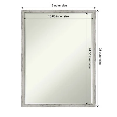 Amanti Art Shiplap White Narrow Petite Bevel Wood Bathroom Wall Mirror 25 X 19 In. - Image 3