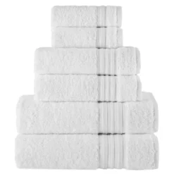 Laural Home White Spa Collection 6-Pc. Cotton Towel Set