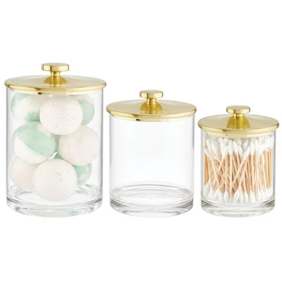 MDesign Storage Apothecary Canister For Bathroom, 3 Pack - Image 8