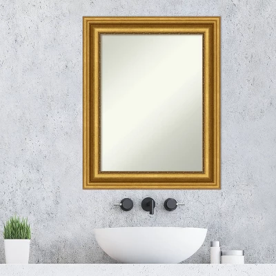 24" X 30" Non-Beveled Parlor Bathroom Wall Mirror Gold - Amanti Art - Image 7