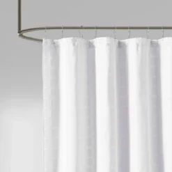 Gridd Woven Clipped Solid Shower Curtain