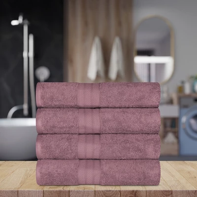 Cotton Solid Highly-Absorbent 4-Piece Bath Towel Set By Blue Nile Mills - Image 6