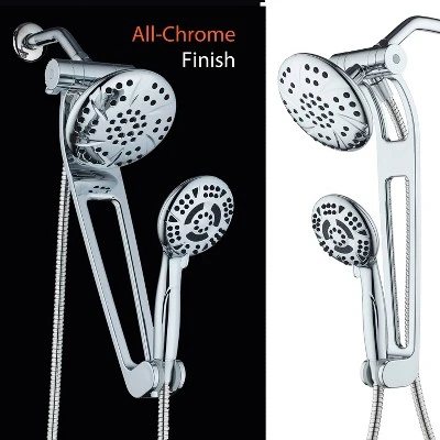 Aquabar High Pressure Luxury Three-Way Rain/Handheld Shower Head Combo Chrome - AquaDance - Image 3