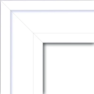 43" X 32" Non-Beveled Craftsman Wood Bathroom Wall Mirror White - Amanti Art - Image 2