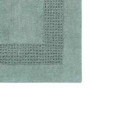 Classic Racetrack Cotton Bath Rug 20" X 30" Sage By Perthshire Platinum Collection