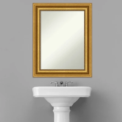 24" X 30" Non-Beveled Parlor Bathroom Wall Mirror Gold - Amanti Art - Image 6