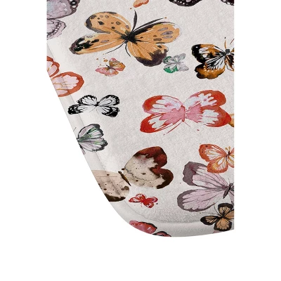 Ninola Design Butterflies Wings Countryside Bath Mat White - Deny Designs - Image 2