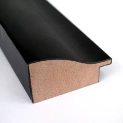 39" X 27" Non-Beveled Steinway Black Scoop Wood Bathroom Wall Mirror - Amanti Art