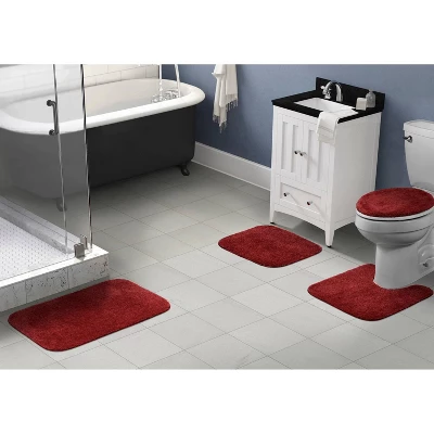 4pc Traditional Nylon Washable Bathroom Rug Set - Garland Rug