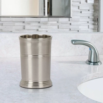 Dual Ridge Metal Toothbrush Holder - Nu Steel - Image 3