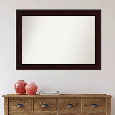 41" X 29" Non-Beveled Bathroom Wall Mirror Coffee Bean Brown - Amanti Art - Image 6