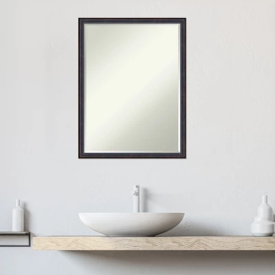 Amanti Art Dark Bronze Scoop Petite Bevel Wood Bathroom Wall Mirror 25.5 X 19.5 In. - Image 8