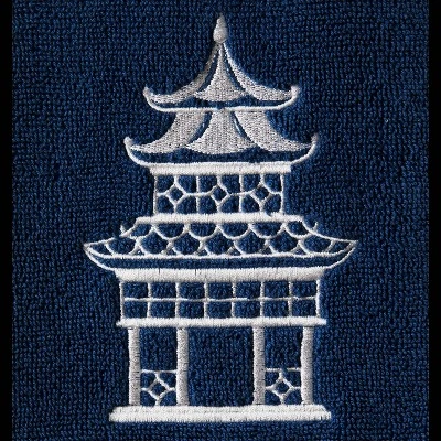 Vern Yip Chinoiserie Bath Towel Navy - SKL Home