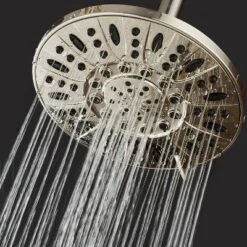 7" Six Setting High Pressure Ultra Luxury Giant Rainfall Shower Head Brushed Nickel - AquaDance
