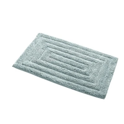 Knightsbridge Stylish And Comfortable All Season Traditional Racetrack Design Cotton Bath Rug Light Blue - Image 4