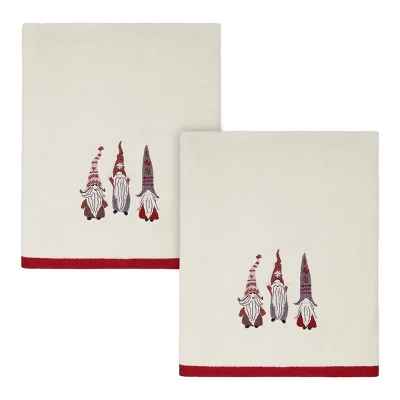 Avanti Christmas Gnomes 2 Pc Bath Towel Set