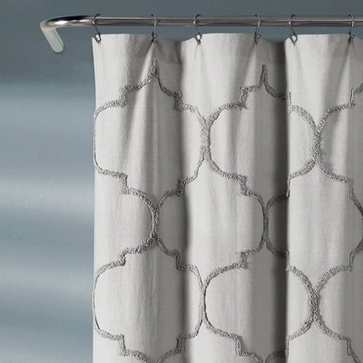 Avon Chenille Trellis Shower Curtain Light Gray - Lush Décor - Image 2